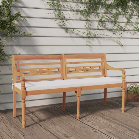 Banco Batavia con cojín madera maciza de teca 150 cm