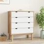 OTTA solid pine wood chest of drawers in brown and white, 76.5x39.5x90cm. by vidaXL, Drawers - Ref: Foro24-348584, Price: 127...