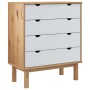 OTTA Massivholz Kommode braun und weiß Kiefer 76,5x39,5x90cm von vidaXL, Schubladen - Ref: Foro24-348584, Preis: 129,41 €, Ra...