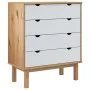 OTTA solid pine wood chest of drawers in brown and white, 76.5x39.5x90cm. by vidaXL, Drawers - Ref: Foro24-348584, Price: 127...