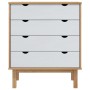 OTTA Massivholz Kommode braun und weiß Kiefer 76,5x39,5x90cm von vidaXL, Schubladen - Ref: Foro24-348584, Preis: 129,41 €, Ra...