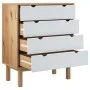 OTTA solid pine wood chest of drawers in brown and white, 76.5x39.5x90cm. by vidaXL, Drawers - Ref: Foro24-348584, Price: 127...