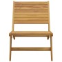 Silla de jardín con reposapiés de madera maciza de teca