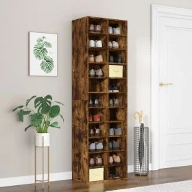Smoked oak plywood shoe cabinet 54x34x183cm by vidaXL, Shoe racks and shoe organizers - Ref: Foro24-815300, Price: 141,63 €, ...