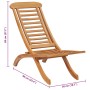 Silla de jardín plegable madera maciza de teca 50x90x69 cm