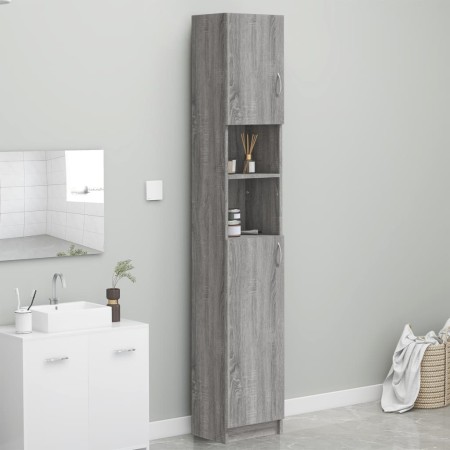 Badezimmerschrank aus grauem Sonoma-Sperrholz, 32 x 25,5 x 190 cm von vidaXL, Badezimmermöbel - Ref: Foro24-815538, Preis: 72...