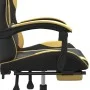 Drehbarer Gaming-Stuhl mit Fußstütze, Kunstleder, Schwarzgold von vidaXL, Gaming-Stühle - Ref: Foro24-349581, Preis: 109,24 €...