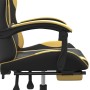Drehbarer Gaming-Stuhl mit Fußstütze, Kunstleder, Schwarzgold von vidaXL, Gaming-Stühle - Ref: Foro24-349581, Preis: 111,09 €...