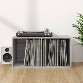 Caja para discos de vinilo madera contrachapada gris 71x34x36cm