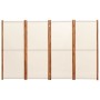 Biombo divisor de 4 paneles blanco crema 280x180 cm