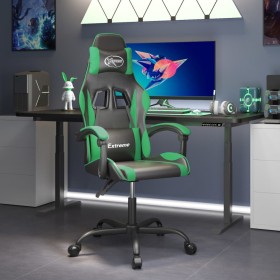 Silla gaming giratoria cuero sintético negro y verde