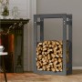 Kaminholzregal aus massivem, grauem Kiefernholz, 60 x 25 x 100 cm von vidaXL, Zubehör für Taschen und Brennholzhalter - Ref: ...