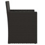 Set sofás de exterior 3 pzas con cojines ratán sintético negro