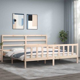 Estructura de cama sin colchón madera maciza de pino 200x200 cm Estructura de cama sin colchón madera maciza de pino 200x200 cm