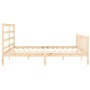Estructura de cama sin colchón madera maciza de pino 200x200 cm