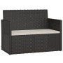 Muebles de jardín con cojines 4 piezas ratán sintético negro