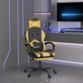 Drehbarer Gaming-Stuhl mit Fußstütze, Kunstleder, Schwarzgold von vidaXL, Gaming-Stühle - Ref: Foro24-349605, Preis: 110,93 €...