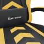 Drehbarer Gaming-Stuhl mit Fußstütze, Kunstleder, Schwarzgold von vidaXL, Gaming-Stühle - Ref: Foro24-349605, Preis: 112,68 €...