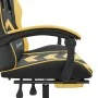Drehbarer Gaming-Stuhl mit Fußstütze, Kunstleder, Schwarzgold von vidaXL, Gaming-Stühle - Ref: Foro24-349605, Preis: 112,68 €...