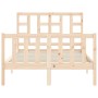 Estructura de cama de matrimonio con cabecero madera maciza