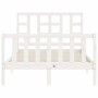 Estructura de cama sin colchón madera de pino blanca 120x200 cm