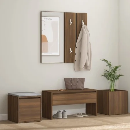 Flurmöbelset aus braunem Eichensperrholz von vidaXL, Kleiderschränke - Ref: Foro24-3120202, Preis: 140,61 €, Rabatt: %