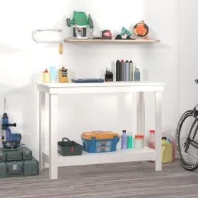 Werkbank aus massivem Weißkiefernholz, 110 x 50 x 80 cm von vidaXL, Arbeitstische - Ref: Foro24-822502, Preis: 103,88 €, Raba...
