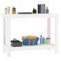 Banco de trabajo de madera maciza de pino blanco 110x50x80 cm de vidaXL, Mesas de trabajo - Ref: Foro24-822502, Precio: 104,7...