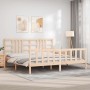 Estructura de cama sin colchón madera maciza de pino 200x200 cm