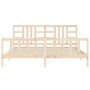 Estructura de cama sin colchón madera maciza de pino 200x200 cm
