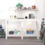 Solid white pine wood workbench 140x50x80 cm by vidaXL, Work tables - Ref: Foro24-822507, Price: 130,69 €, Discount: %