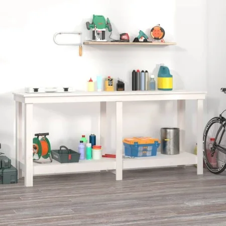Solid white pine wood workbench 180x50x80 cm by vidaXL, Work tables - Ref: Foro24-822512, Price: 131,81 €, Discount: %