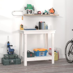 Solid white pine wood workbench 80x50x80 cm by vidaXL, Work tables - Ref: Foro24-822497, Price: 87,60 €, Discount: %