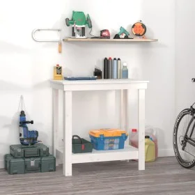 Solid white pine wood workbench 80x50x80 cm by vidaXL, Work tables - Ref: Foro24-822497, Price: 86,49 €, Discount: %