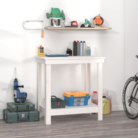 Solid white pine wood workbench 80x50x80 cm by vidaXL, Work tables - Ref: Foro24-822497, Price: 87,60 €, Discount: %