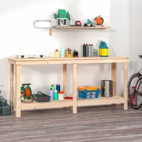 Solid pine wood workbench 180x50x80 cm by vidaXL, Work tables - Ref: Foro24-822511, Price: 124,56 €, Discount: %