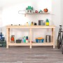 Banco de trabajo de madera maciza de pino 180x50x80 cm de vidaXL, Mesas de trabajo - Ref: Foro24-822511, Precio: 125,31 €, De...