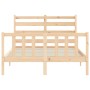 Estructura de cama sin colchón madera maciza de pino 140x190 cm