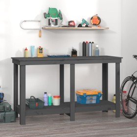 Banco de trabajo de madera maciza de pino gris 140x50x80 cm de vidaXL, Mesas de trabajo - Ref: Foro24-822508, Precio: 108,72 ...