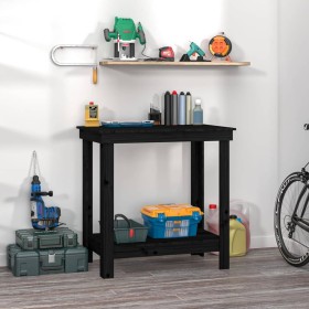 Banco de trabajo de madera maciza de pino negro 80x50x80 cm de vidaXL, Mesas de trabajo - Ref: Foro24-822500, Precio: 76,24 €...