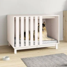 Hundebett aus massivem Kiefernholz weiß 100x70x72 cm von vidaXL, Hundehütten - Ref: Foro24-822492, Preis: 146,53 €, Rabatt: %