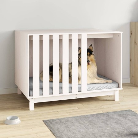 Hundebett aus massivem Kiefernholz weiß 100x70x72 cm von vidaXL, Hundehütten - Ref: Foro24-822492, Preis: 148,39 €, Rabatt: %