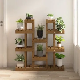 Solid wood plant support honey brown pine 104.5x25x109.5cm by vidaXL, Pot stands - Ref: Foro24-822095, Price: 95,64 €, Discou...