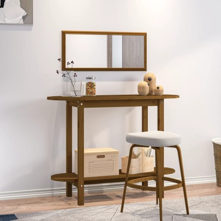 Mesa consola de madera maciza de pino marrón miel 110x40x80 cm de vidaXL, Mesas de centro - Ref: Foro24-822300, Precio: 64,09...