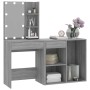 Tocador con LED y armario madera contrachapada gris Sonoma de vidaXL, Tocadores para dormitorios - Ref: Foro24-3120186, Preci...