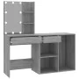 Dressing table with LED and Sonoma gray plywood cabinet by vidaXL, Bedroom Dressers - Ref: Foro24-3120186, Price: 149,52 €, D...