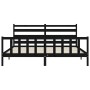 Estructura de cama con cabecero madera maciza negro 200x200 cm