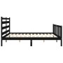 Estructura de cama con cabecero madera maciza negro 200x200 cm