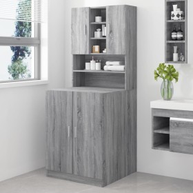 Armario para lavadora madera contrachapada gris Sonoma