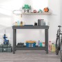 Banco de trabajo de madera maciza de pino gris 110x50x80 cm de vidaXL, Mesas de trabajo - Ref: Foro24-822503, Precio: 77,39 €...